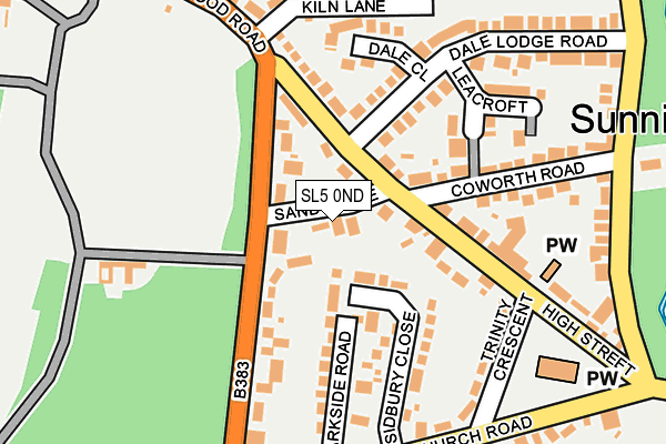 SL5 0ND map - OS OpenMap – Local (Ordnance Survey)