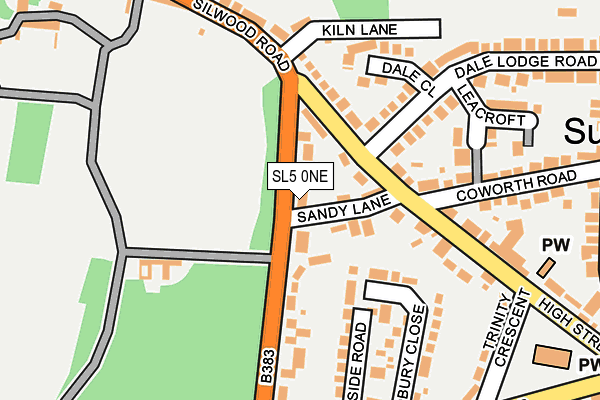 SL5 0NE map - OS OpenMap – Local (Ordnance Survey)