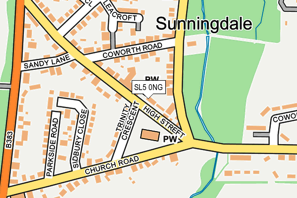 SL5 0NG map - OS OpenMap – Local (Ordnance Survey)