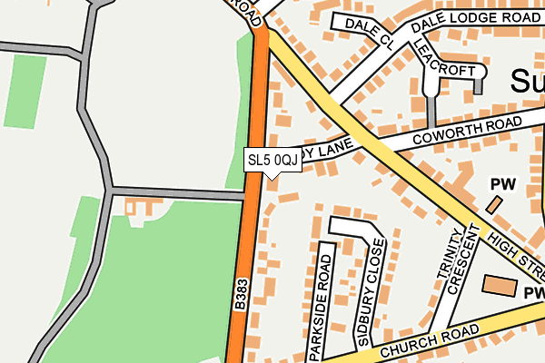 SL5 0QJ map - OS OpenMap – Local (Ordnance Survey)