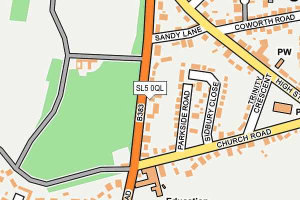 SL5 0QL map - OS OpenMap – Local (Ordnance Survey)