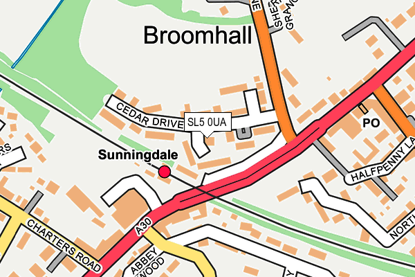 SL5 0UA map - OS OpenMap – Local (Ordnance Survey)