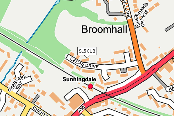 SL5 0UB map - OS OpenMap – Local (Ordnance Survey)