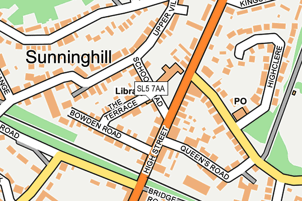 SL5 7AA map - OS OpenMap – Local (Ordnance Survey)