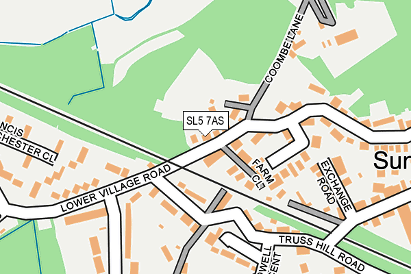 SL5 7AS map - OS OpenMap – Local (Ordnance Survey)