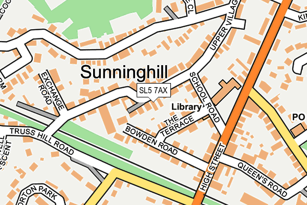 SL5 7AX map - OS OpenMap – Local (Ordnance Survey)