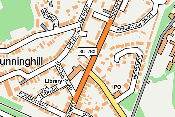 SL5 7BX map - OS OpenMap – Local (Ordnance Survey)