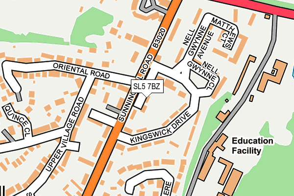 SL5 7BZ map - OS OpenMap – Local (Ordnance Survey)