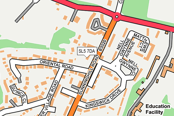 SL5 7DA map - OS OpenMap – Local (Ordnance Survey)