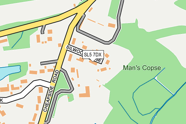 SL5 7DX map - OS OpenMap – Local (Ordnance Survey)