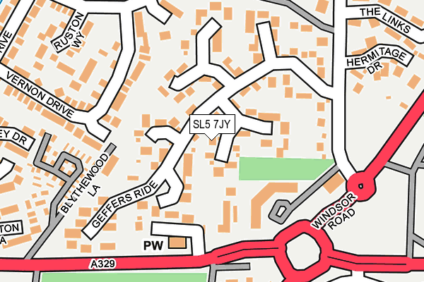 SL5 7JY map - OS OpenMap – Local (Ordnance Survey)