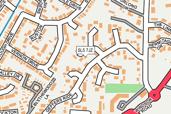 SL5 7JZ map - OS OpenMap – Local (Ordnance Survey)