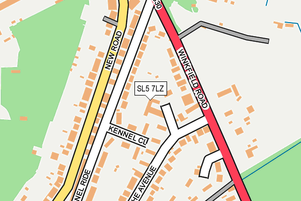 SL5 7LZ map - OS OpenMap – Local (Ordnance Survey)