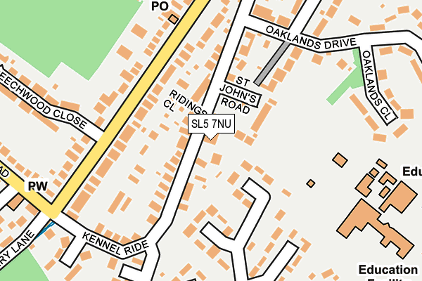 SL5 7NU map - OS OpenMap – Local (Ordnance Survey)