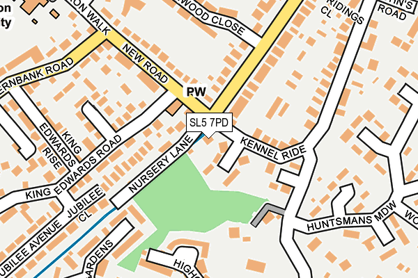 SL5 7PD map - OS OpenMap – Local (Ordnance Survey)