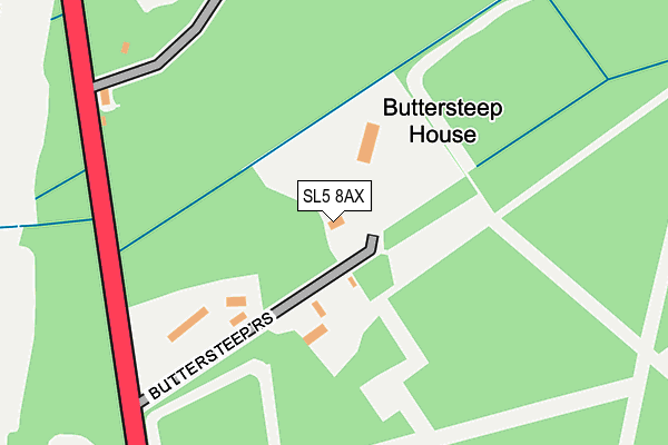 SL5 8AX map - OS OpenMap – Local (Ordnance Survey)