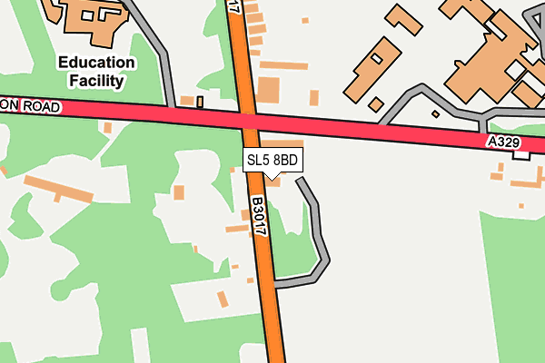 SL5 8BD map - OS OpenMap – Local (Ordnance Survey)
