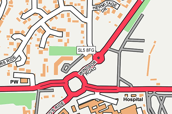 SL5 8FG map - OS OpenMap – Local (Ordnance Survey)