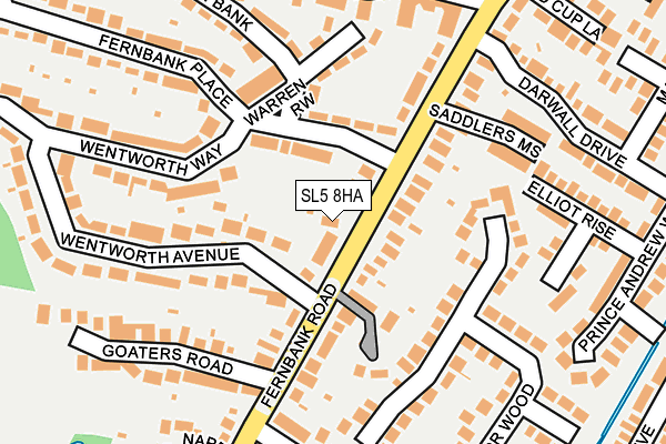 SL5 8HA map - OS OpenMap – Local (Ordnance Survey)