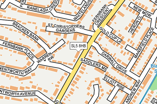 SL5 8HB map - OS OpenMap – Local (Ordnance Survey)