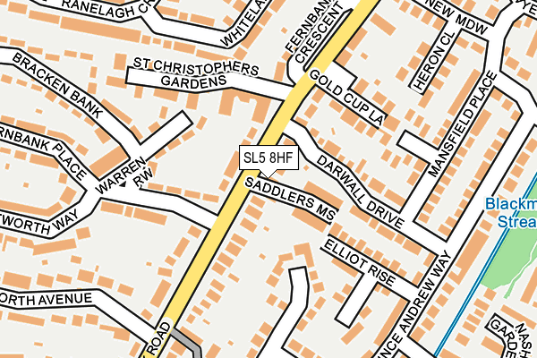 SL5 8HF map - OS OpenMap – Local (Ordnance Survey)