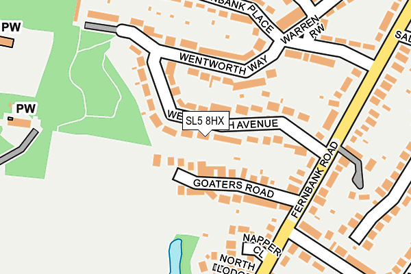 SL5 8HX map - OS OpenMap – Local (Ordnance Survey)