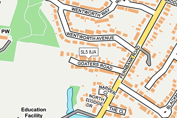 SL5 8JA map - OS OpenMap – Local (Ordnance Survey)