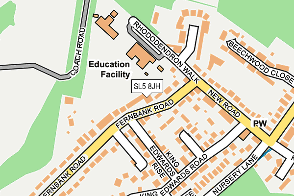 SL5 8JH map - OS OpenMap – Local (Ordnance Survey)