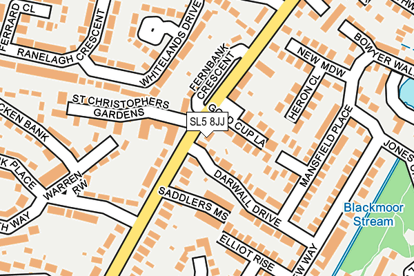 SL5 8JJ map - OS OpenMap – Local (Ordnance Survey)