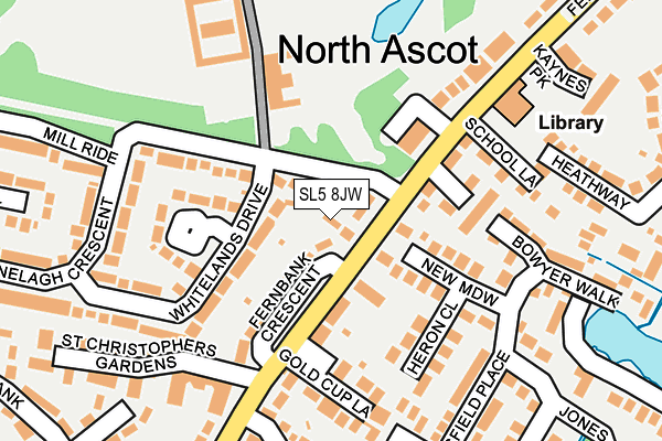 SL5 8JW map - OS OpenMap – Local (Ordnance Survey)