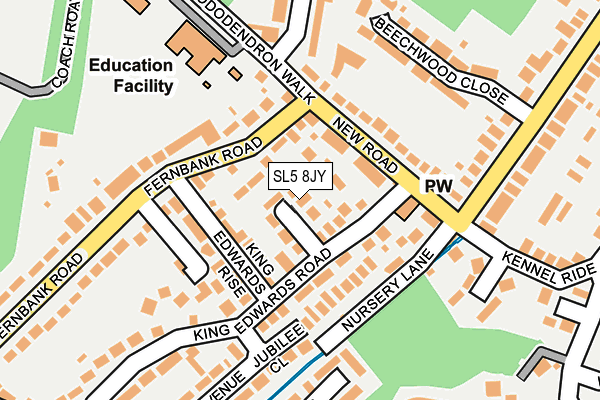 SL5 8JY map - OS OpenMap – Local (Ordnance Survey)