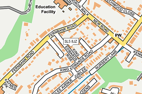 SL5 8JZ map - OS OpenMap – Local (Ordnance Survey)