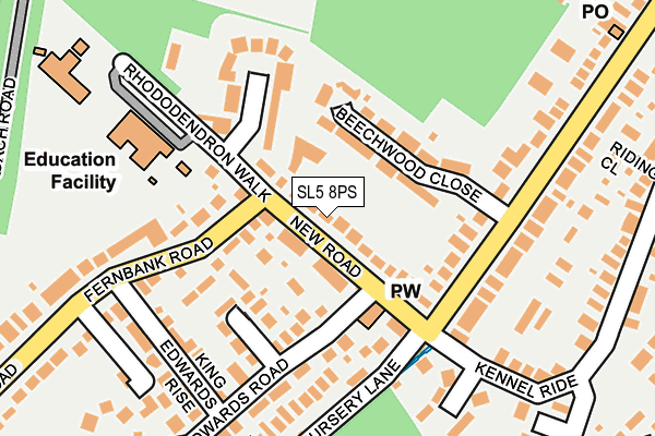 SL5 8PS map - OS OpenMap – Local (Ordnance Survey)