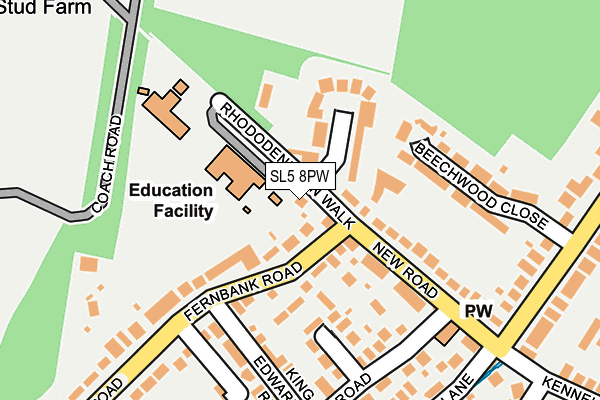 SL5 8PW map - OS OpenMap – Local (Ordnance Survey)