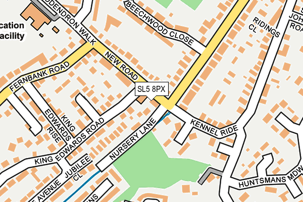 SL5 8PX map - OS OpenMap – Local (Ordnance Survey)