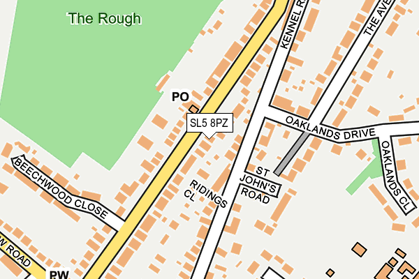 SL5 8PZ map - OS OpenMap – Local (Ordnance Survey)