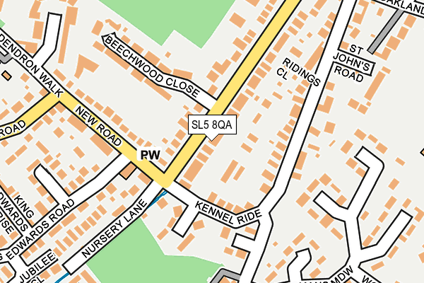 SL5 8QA map - OS OpenMap – Local (Ordnance Survey)