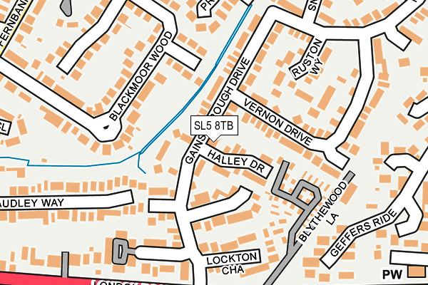 SL5 8TB map - OS OpenMap – Local (Ordnance Survey)