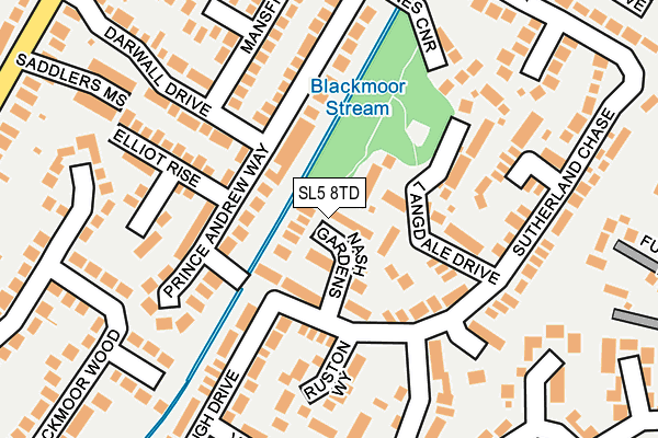 SL5 8TD map - OS OpenMap – Local (Ordnance Survey)