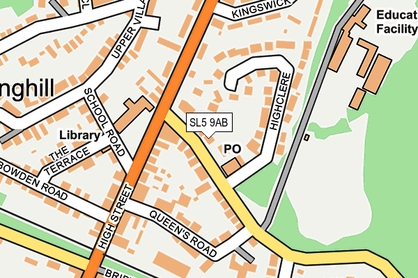 SL5 9AB map - OS OpenMap – Local (Ordnance Survey)