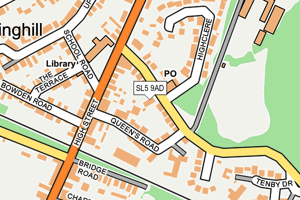 SL5 9AD map - OS OpenMap – Local (Ordnance Survey)