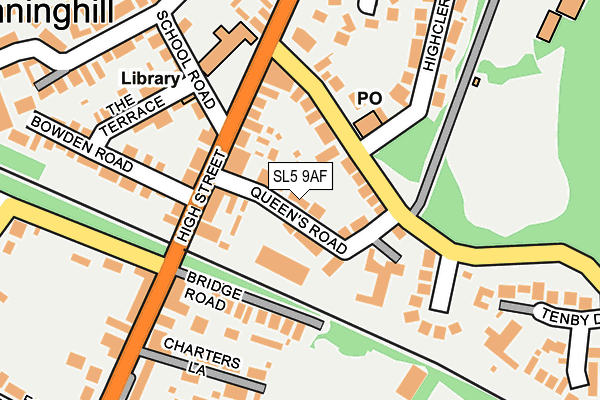 SL5 9AF map - OS OpenMap – Local (Ordnance Survey)