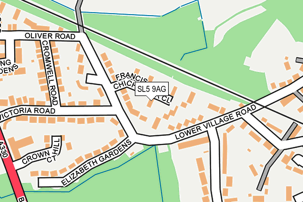 SL5 9AG map - OS OpenMap – Local (Ordnance Survey)