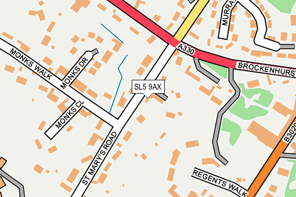 SL5 9AX map - OS OpenMap – Local (Ordnance Survey)