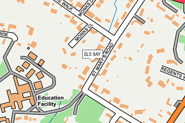 SL5 9AY map - OS OpenMap – Local (Ordnance Survey)