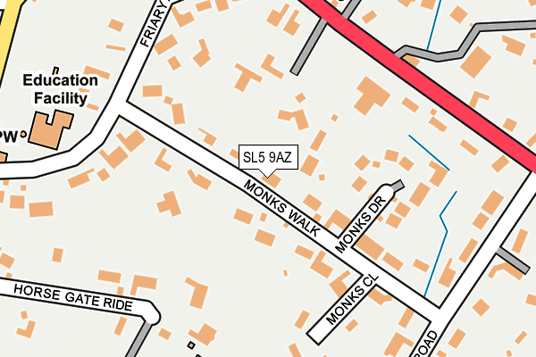 SL5 9AZ map - OS OpenMap – Local (Ordnance Survey)