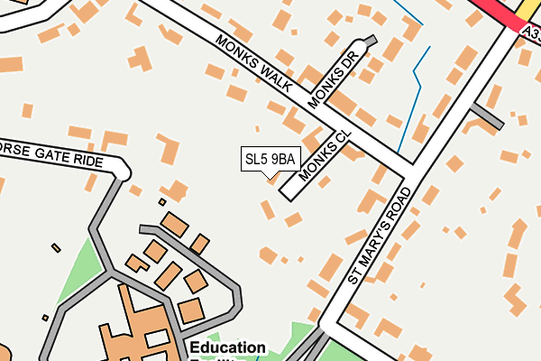 SL5 9BA map - OS OpenMap – Local (Ordnance Survey)