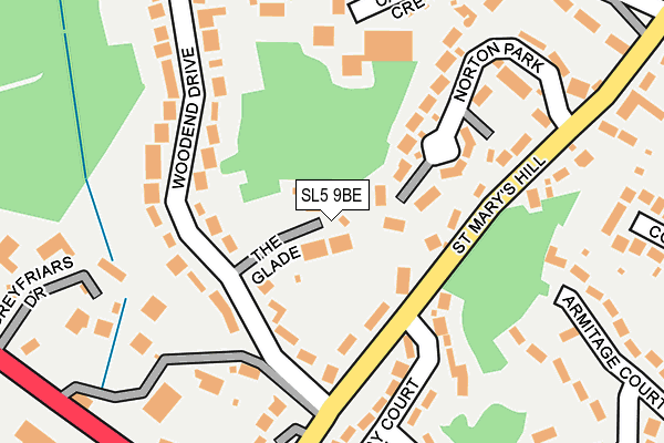 SL5 9BE map - OS OpenMap – Local (Ordnance Survey)