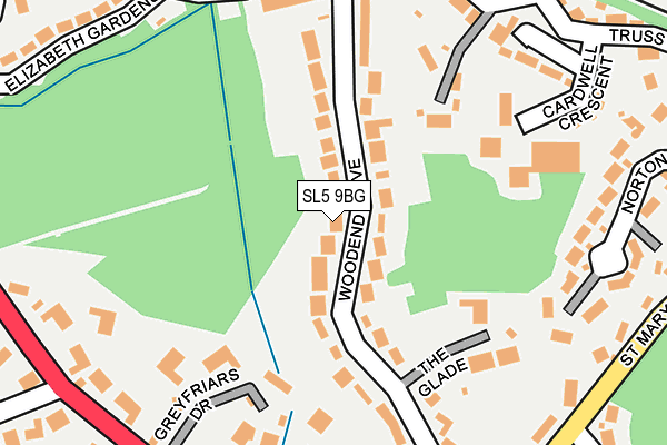 SL5 9BG map - OS OpenMap – Local (Ordnance Survey)