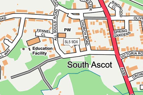 SL5 9DX map - OS OpenMap – Local (Ordnance Survey)